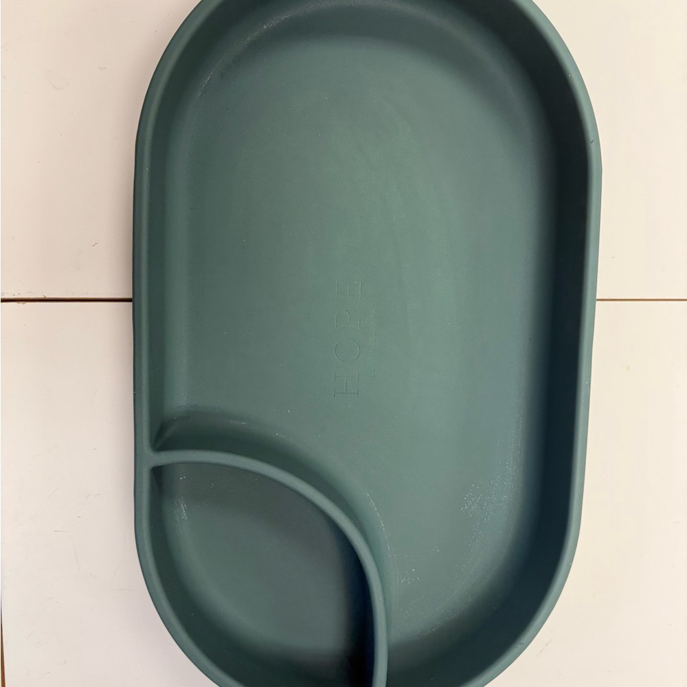 Green Oval Silicone Tray Sensory Bin